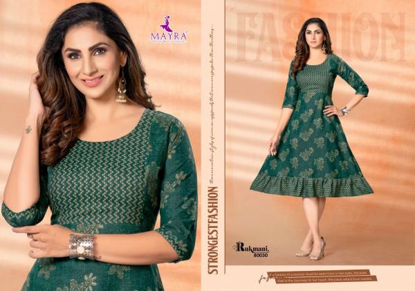 Mayra Rukmani Fancy Casual Wear Rayon Designer Kurti Collection